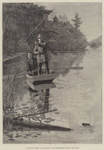 Black Bass Fishing v jezerech Adirondacks, stát New York